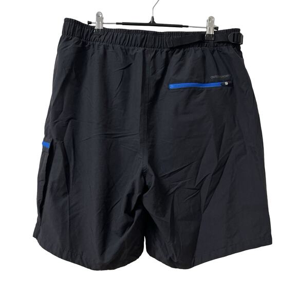 Outerknown Mens 8" Adventure Hybrid Unlined Shorts Size L Black Fishing Hiking - Picture 2 of 7